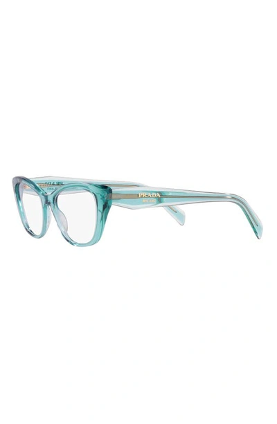 Prada 52mm Cat Eye Optical Glasses In Crystal