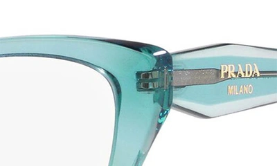 Prada 52mm Cat Eye Optical Glasses In Crystal