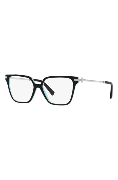 Shop Tiffany & Co 54mm Square Optical Glasses In Black Blue
