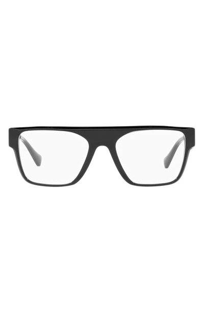 Shop Versace 55mm Rectangular Optical Glasses In Black