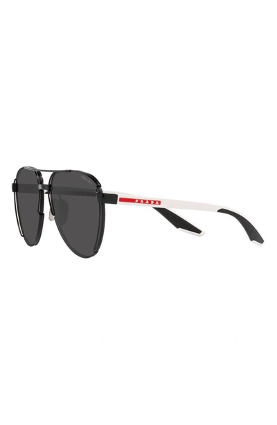 Shop Prada Sport 61mm Pilot Sunglasses In Matte Black