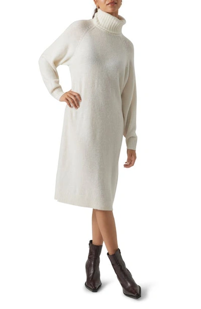 Shop Vero Moda Daniela Turtleneck Long Sleeve Sweater Dress In Birch Detail W Melange