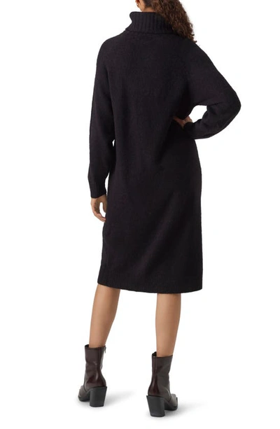 Shop Vero Moda Daniela Turtleneck Long Sleeve Sweater Dress In Black