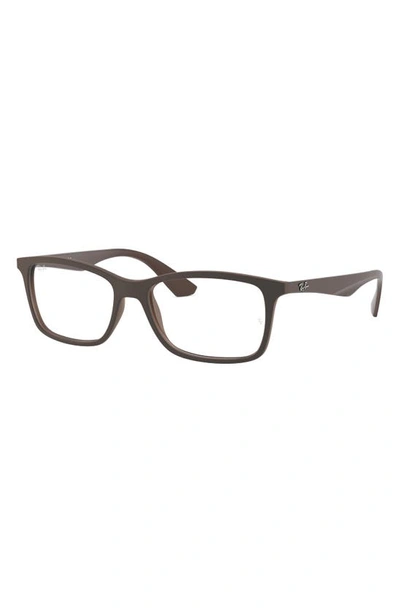 Shop Ray Ban 54mm Optical Glasses In Matte Brown