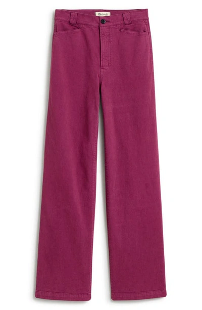 Shop Madewell Emmet 2.0 High Waist Wide Leg Stretch Cotton Pants In Iris Bloom
