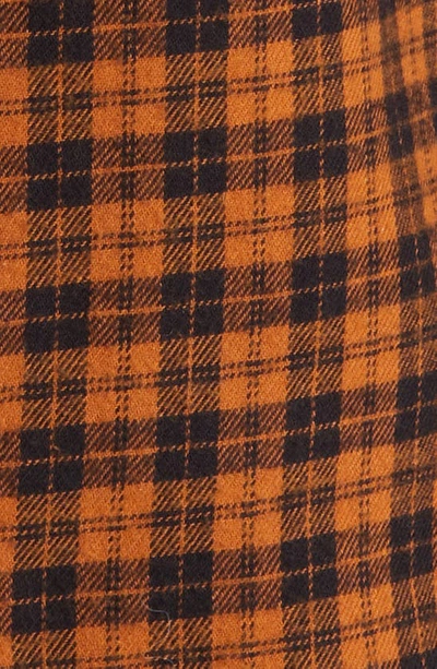 Nordstrom Marcus Trim Fit Check Flannel Button-down Shirt In Rust Pecan-black Marcus Check