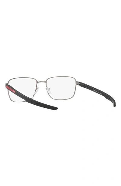 Shop Prada 57mm Pillow Optical Glasses In Gunmetal