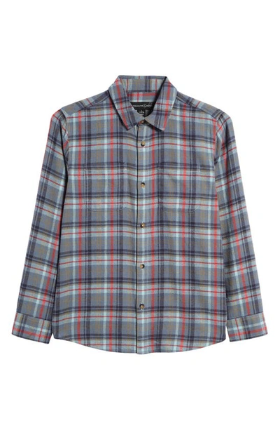 Shop Treasure & Bond Kids' Plaid Cotton Flannel Button-up Shirt In Blue Sphere Rowan Plaid