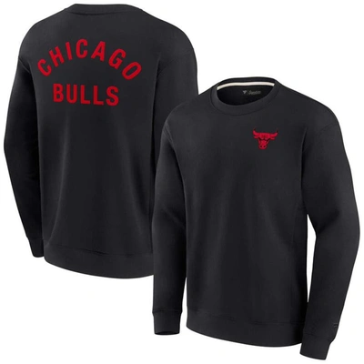 Shop Fanatics Signature Unisex  Black Chicago Bulls Super Soft Pullover Crew Sweatshirt