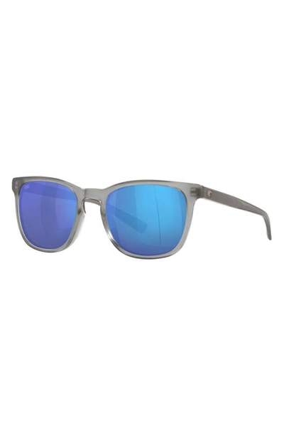 Shop Costa Del Mar Sullivan 53mm Mirrored Polarized Square Sunglasses In Grey Tort