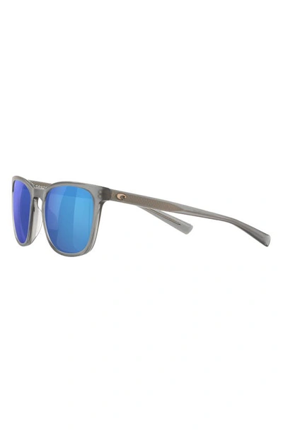 Shop Costa Del Mar Sullivan 53mm Mirrored Polarized Square Sunglasses In Grey Tort