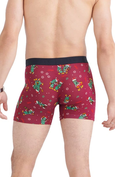 Shop Saxx Vibe Supersoft Slim Fit Performance Boxer Briefs In Pickled- Merlot