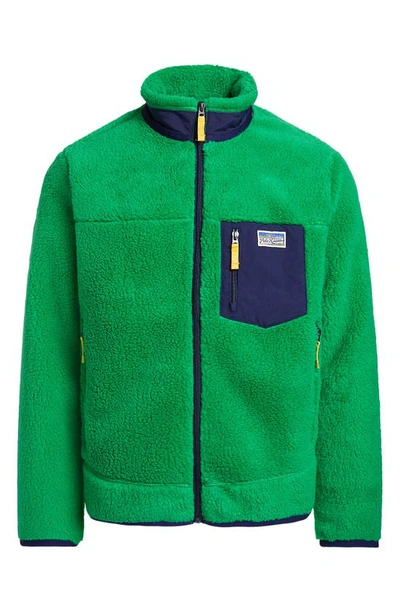 Shop Polo Ralph Lauren High Pile Fleece Zip Jacket In Billiard