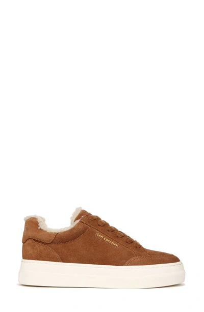 Shop Sam Edelman Wess Faux Shearling Sneaker In Frontier Brown