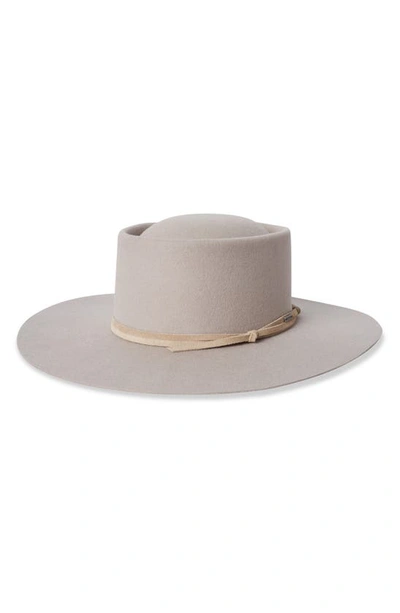 Shop Brixton Vale Wool Felt Boater Hat In Beige