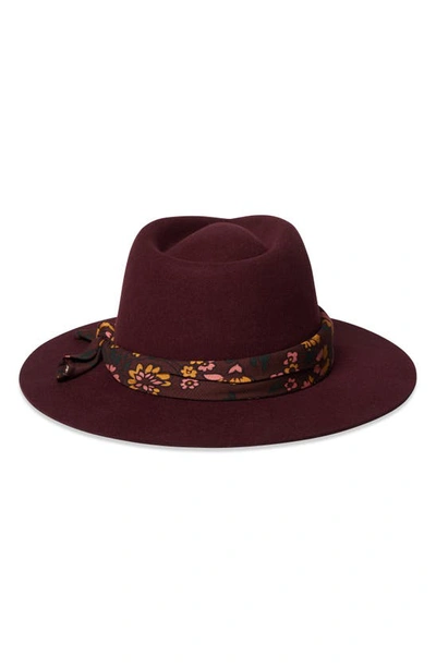 Shop Brixton Madison Wool Felt Convertible Brim Rancher Hat In Rum Raisin/ Rum Raisin
