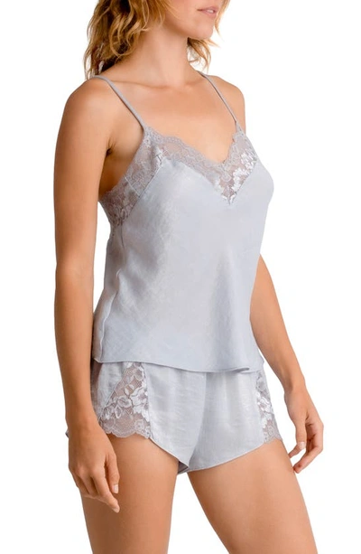 Shop In Bloom By Jonquil Satin Camisole Pajamas In Silver