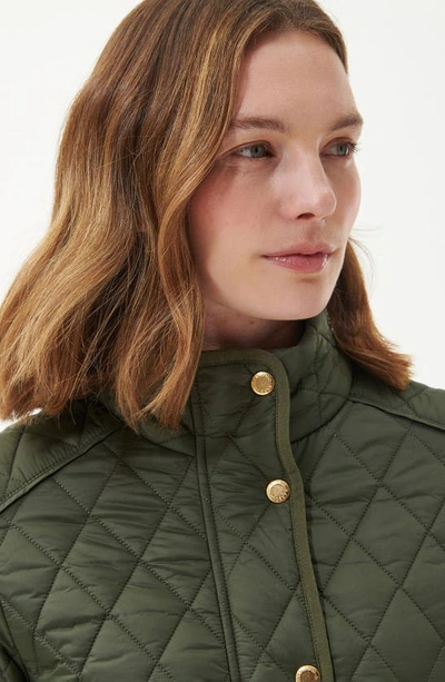 Shop Barbour Yarrow Quilted Zip-up Jacket In Olive