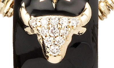 Shop Adina Reyter Diamond Zodiac Pendant Necklace In Yellow Gold / Taurus