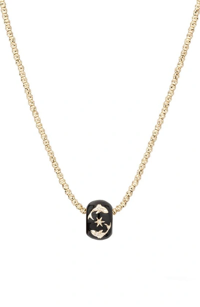 Shop Adina Reyter Diamond Zodiac Pendant Necklace In Yellow Gold / Pisces