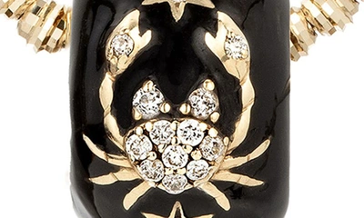 Shop Adina Reyter Diamond Zodiac Pendant Necklace In Yellow Gold / Cancer