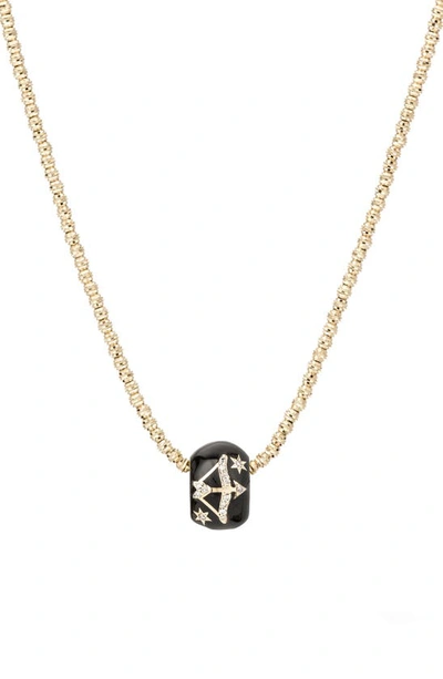 Shop Adina Reyter Diamond Zodiac Pendant Necklace In Yellow Gold / Sagittarius