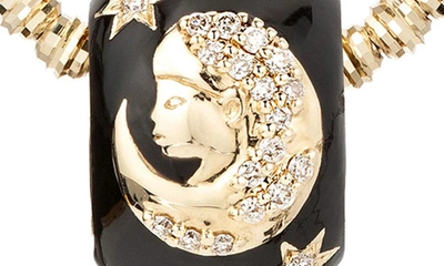 Shop Adina Reyter Diamond Zodiac Pendant Necklace In Yellow Gold / Virgo