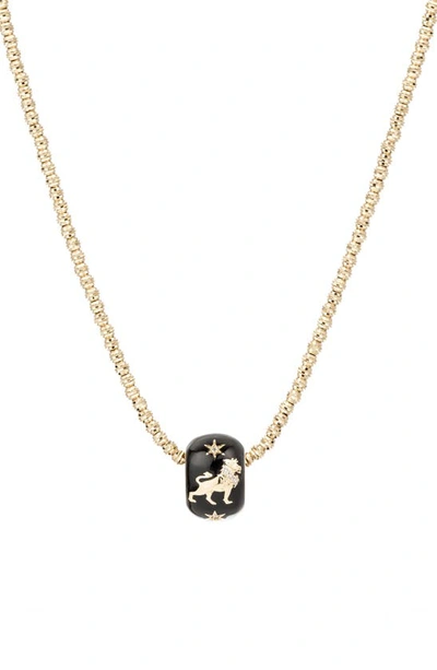 Shop Adina Reyter Diamond Zodiac Pendant Necklace In Yellow Gold / Leo