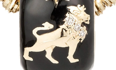 Shop Adina Reyter Diamond Zodiac Pendant Necklace In Yellow Gold / Leo