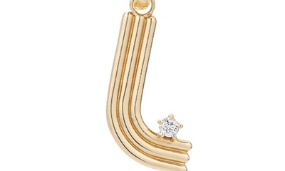 Shop Adina Reyter Two-tone Paper Cip Chain Diamond Initial Pendant Necklace In Yellow Gold - L