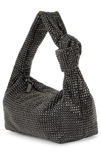 Shop Olga Berg Polly Crystal Shoulder Bag In Black
