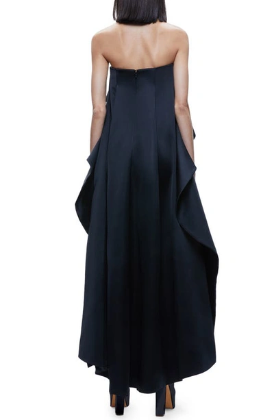 Shop Alice And Olivia Theda Strapless High-low Dress In Ecru/ Black