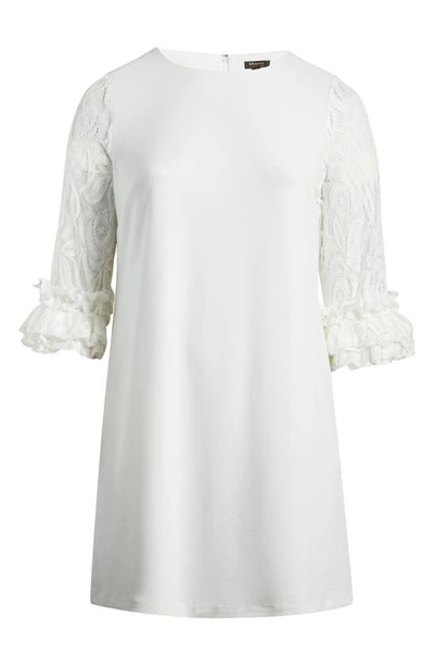 Shop Maree Pour Toi Ruffle Lace Sleeve Dress In Ivory