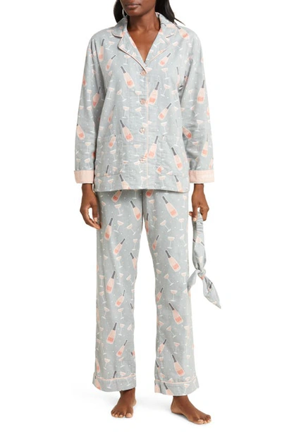 Shop Pj Salvage Cotton Flannel Pajamas In Light Grey