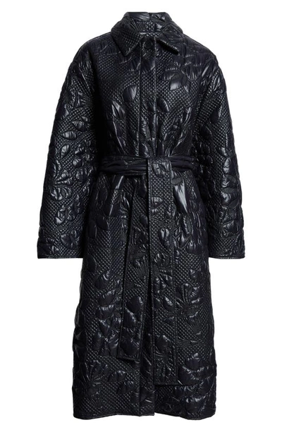 Shop Cecilie Bahnsen Hayeden Floral Quilted Oversized Coat In Black
