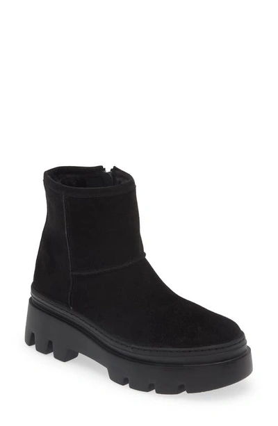Shop Paul Green Shelly Faux Fur Lined Boot In Black Soft Suede