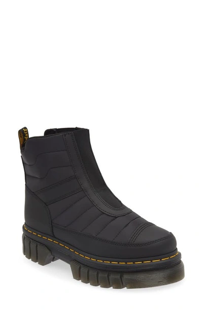 Shop Dr. Martens' Audrick Quilted Chelsea Boot In Black Rubberised Leather