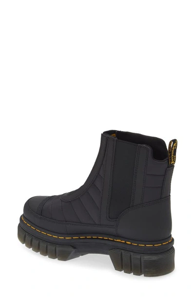 Shop Dr. Martens' Audrick Quilted Chelsea Boot In Black Rubberised Leather