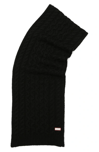 Shop Hunter Cable Knit Scarf In Black