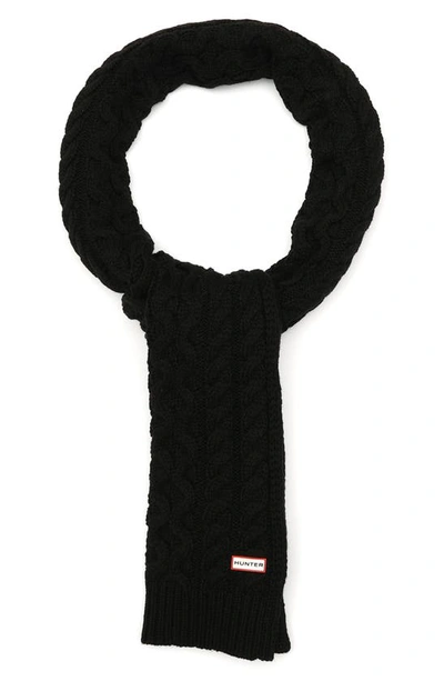 Shop Hunter Cable Knit Scarf In Black