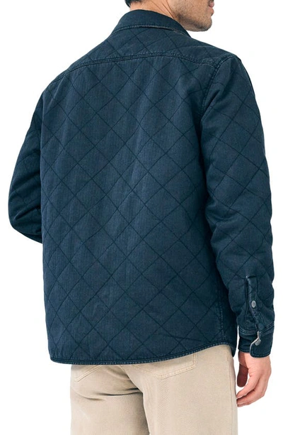 Shop Faherty X Doug Good Feather Bondi Reversible Organic Cotton Shirt Jacket In Washed Black/ Cascade