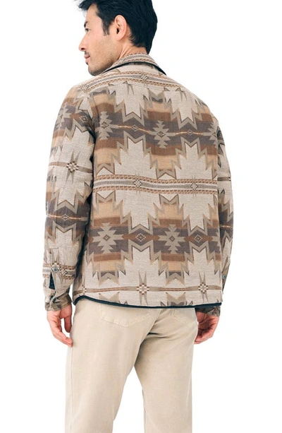 Shop Faherty X Doug Good Feather Bondi Reversible Organic Cotton Shirt Jacket In Washed Black/ Cascade