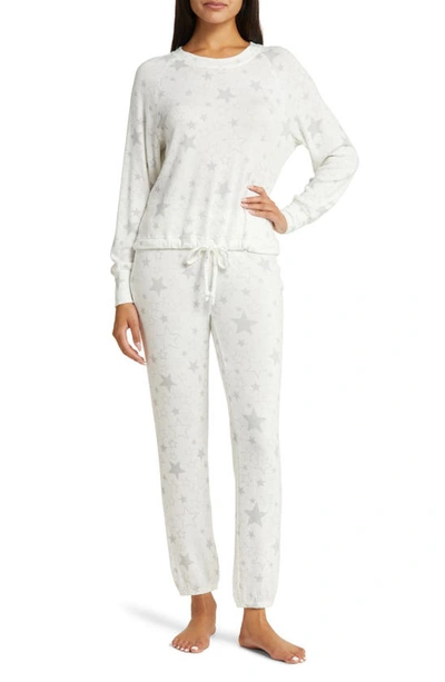 Shop Ugg Gable Brushed Knit Pajamas In Cream Stars