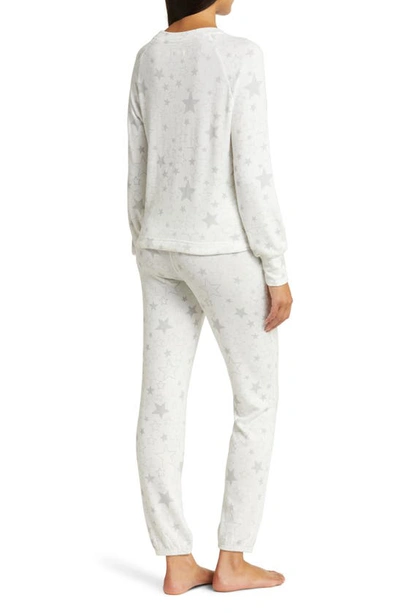 Shop Ugg Gable Brushed Knit Pajamas In Cream Stars