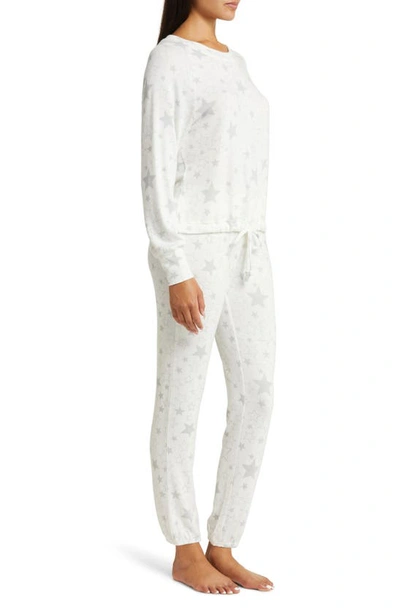 Shop Ugg Gable Brushed Knit Pajamas In Cream Stars