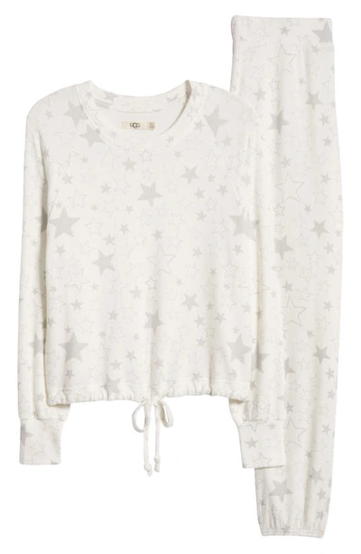 Shop Ugg Gable Brushed Knit Pajamas In Cream Stars