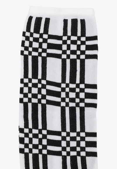 Marni Check-pattern Ankle Socks In White