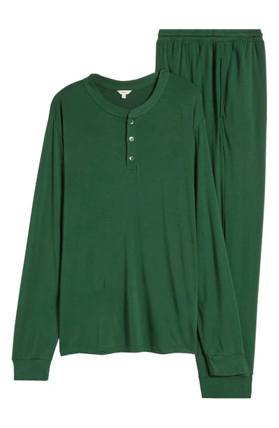 Shop Eberjey Henry Jersey Pajamas In Forest Green