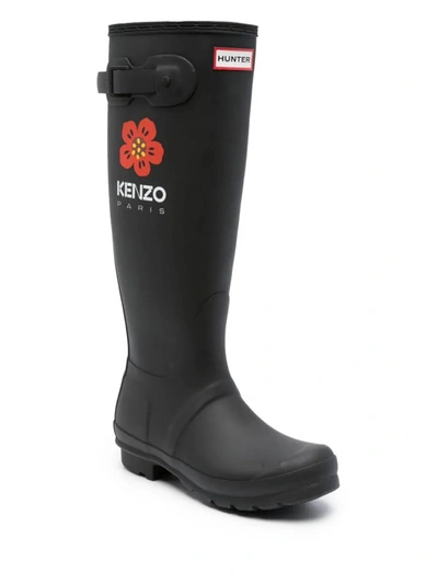 Shop Off-white Kenzo Wellington Boots X Hunter In Black