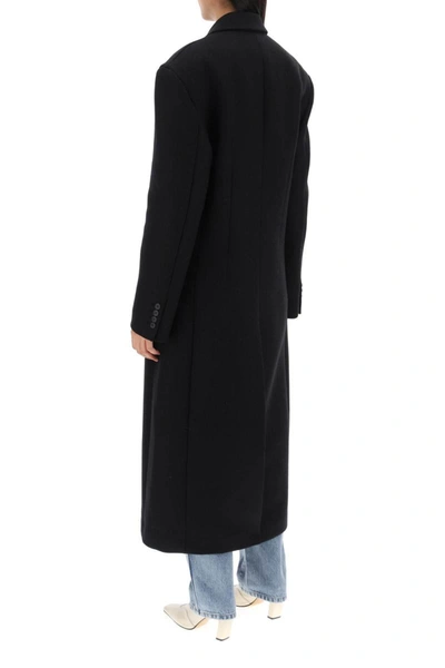Shop Khaite Bontin Wool-melton Maxi Coat In Black
